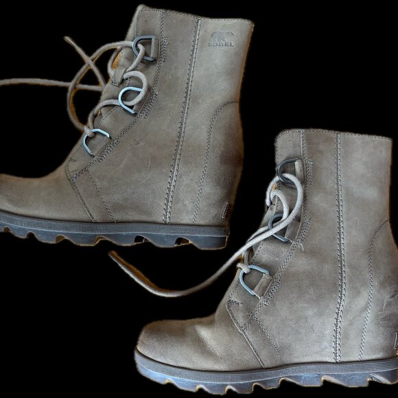 Sorel Joan of Artic II Waterproof Wedge Boots (Ash Brown) Size 8.5 - Picture 2 of 8